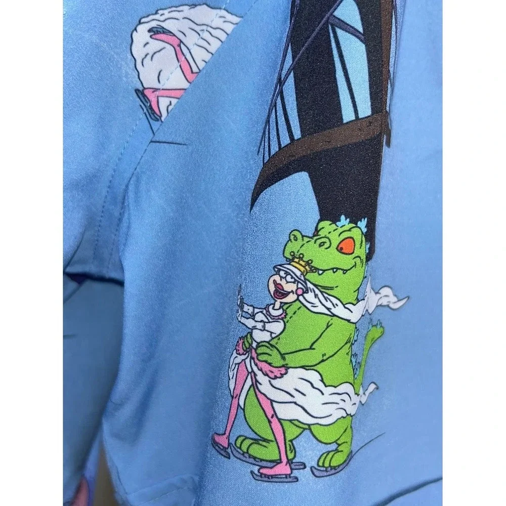 RSVLTS Rugrats Reptar On Ice Short Sleeve Button Down Shirt Mens Large New wTags